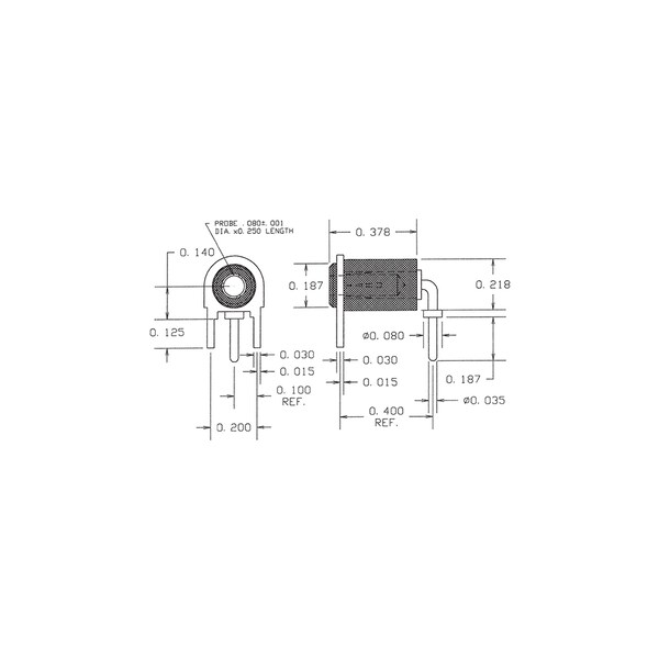 Concord Electronics TEST POINT INS JACK - HORIZONTAL MNT, 0.484", 1128-53-0310-500 1128-53-0310